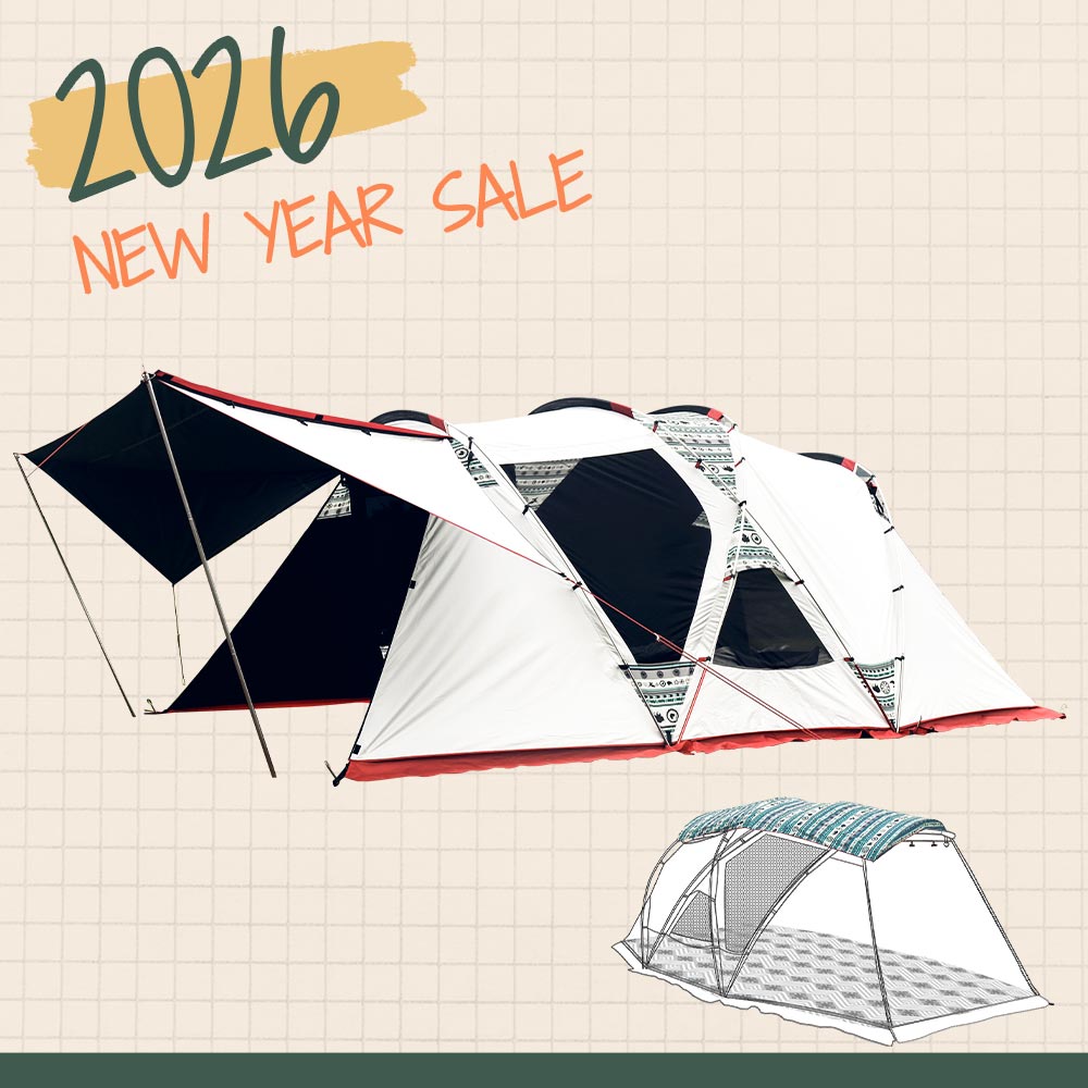 彩繪天空家庭帳【贈專用地布+地席】一房一廳帳-OB23069+OB23137+OB22529